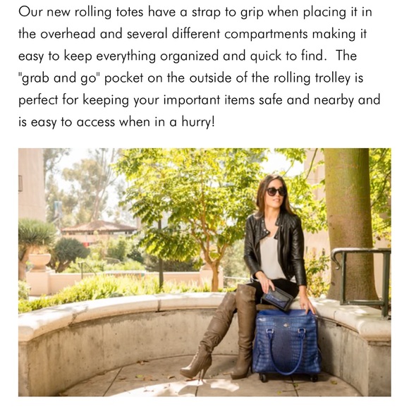 Hang Black Croc-Embossed Carry-on Rolling Bag in Black - Picture 13 of 13